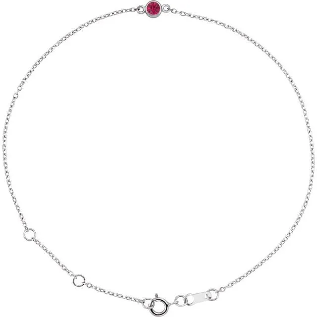 TreasureFineJewelers Bracelets 14K White Gold LabGrown Ruby BezelSet Solitaire 6 127 12 Bracelet TreasureFineJewelers Bracelets 14K White Gold LabGrown Ruby BezelSet Solitaire 6 127 12 Bracelet