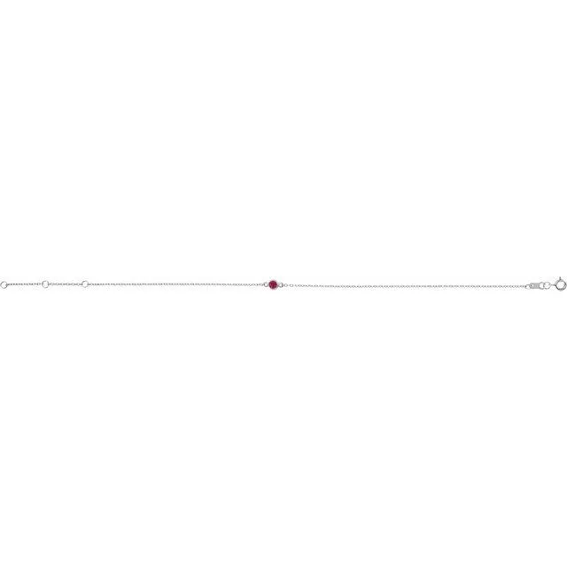 TreasureFineJewelers Bracelets 14K White Gold LabGrown Ruby BezelSet Solitaire 6 127 12 Bracelet