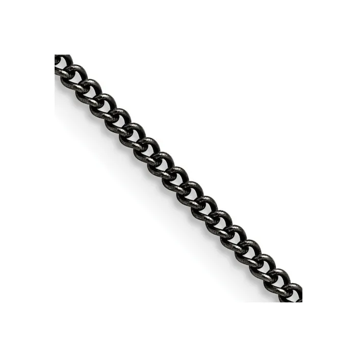 TreasureFineJewelers Bracelets Stainless Steel Antiqued 2mm 20in Round Curb Chain TreasureFineJewelers Bracelets Stainless Steel Antiqued 2mm 20in Round Curb Chain