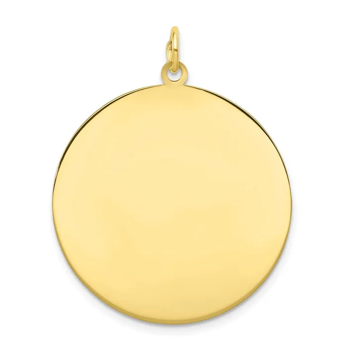 TreasureFineJewelers Charm Necklaces 10K Plain 018 Gauge Circular Engravable Disc Charm TreasureFineJewelers Charm Necklaces 10K Plain 018 Gauge Circular Engravable Disc Charm