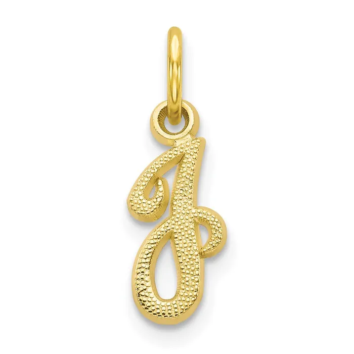 TreasureFineJewelers Charm Necklaces 10k Yellow Gold Initial J Charm