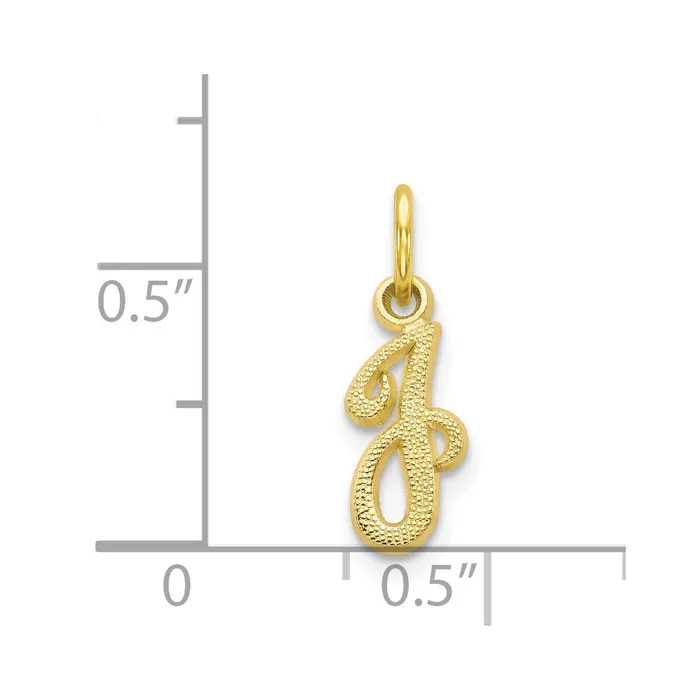 TreasureFineJewelers Charm Necklaces 10k Yellow Gold Initial J Charm