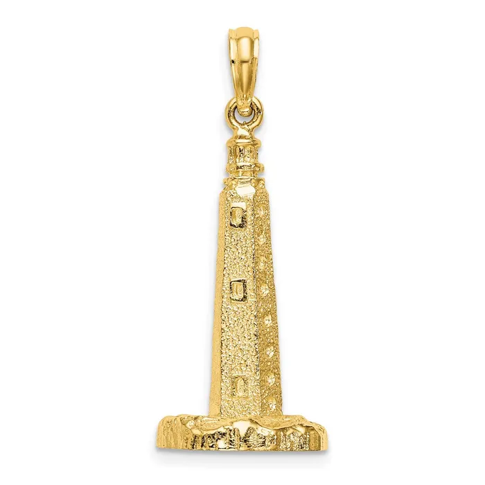 TreasureFineJewelers Charm Necklaces 14K 3D Cape Henlopen Lighthouse De Charm TreasureFineJewelers Charm Necklaces 14K 3D Cape Henlopen Lighthouse De Charm