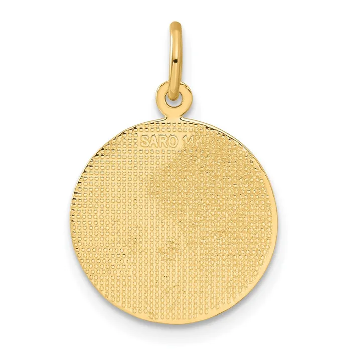 TreasureFineJewelers Charm Necklaces 14k Confirmation wDove Medal Charm
