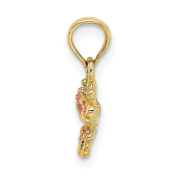TreasureFineJewelers Charm Necklaces 14K Enamel Mini Pink Butterfly Charm