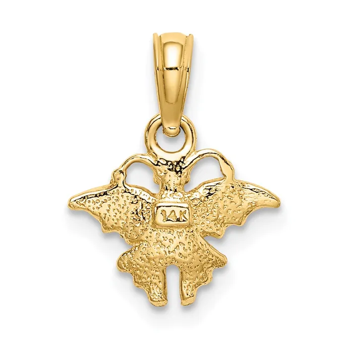 TreasureFineJewelers Charm Necklaces 14K Enamel Mini Pink Butterfly Charm