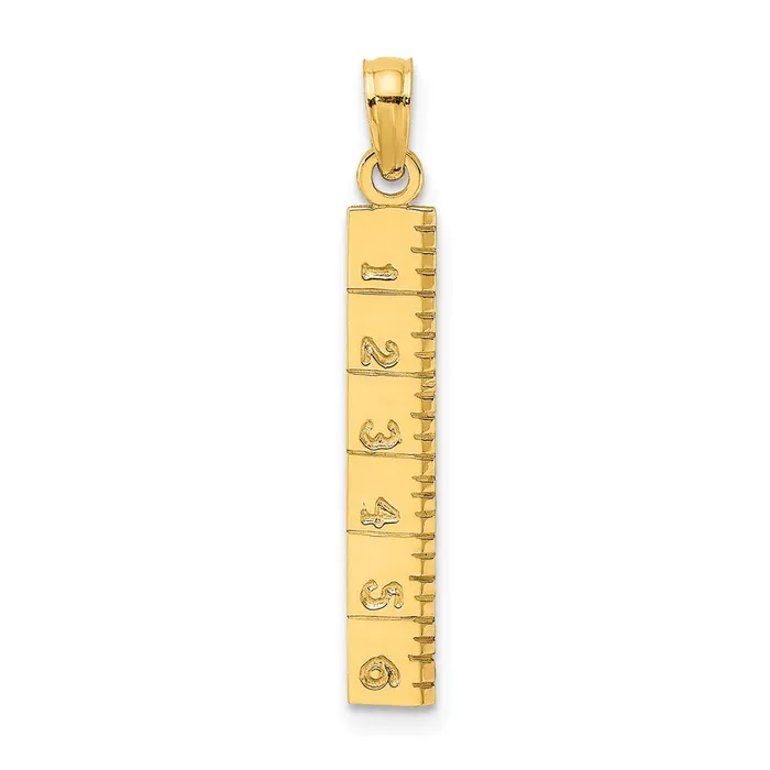 TreasureFineJewelers Charm Necklaces 14k Six Inch Ruler Charm