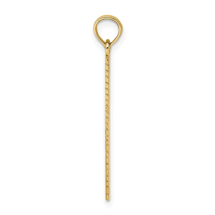 TreasureFineJewelers Charm Necklaces 14k Six Inch Ruler Charm