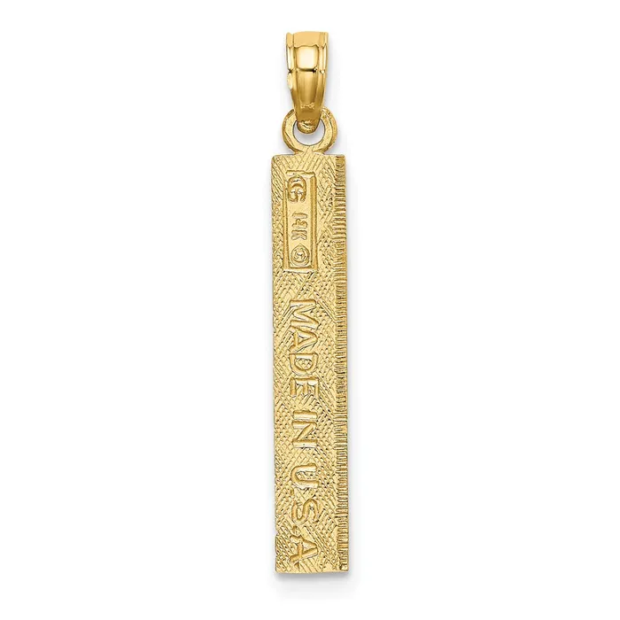 TreasureFineJewelers Charm Necklaces 14k Six Inch Ruler Charm