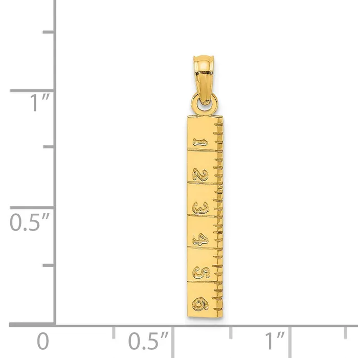 TreasureFineJewelers Charm Necklaces 14k Six Inch Ruler Charm