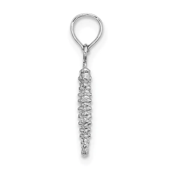 TreasureFineJewelers Charm Necklaces 14K White Gold 3D Mini Seahorse Charm