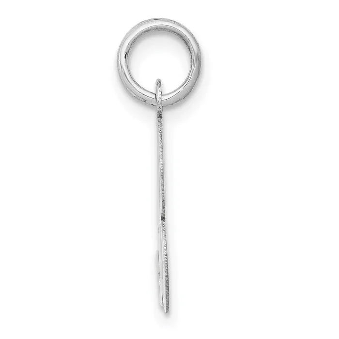 TreasureFineJewelers Charm Necklaces 14k White Gold Medium Fancy Script Letter B Initial Charm