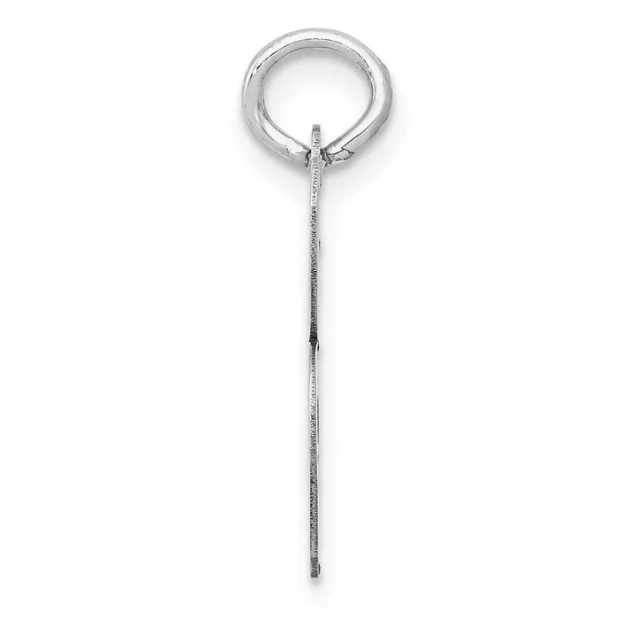 TreasureFineJewelers Charm Necklaces 14k White Gold Medium Script Letter B Initial Charm