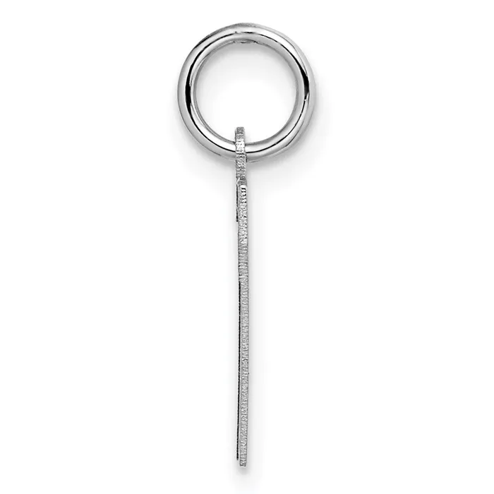 TreasureFineJewelers Charm Necklaces 14k White Gold Small Satin Number 7 Charm