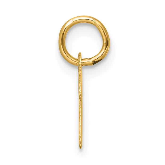 TreasureFineJewelers Charm Necklaces 14k Yellow Gold Small Script Letter W Initial Charm