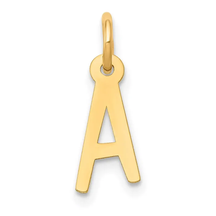 TreasureFineJewelers Charm Necklaces 14k Yellow Gold Small Slanted Block Letter A Initial Charm TreasureFineJewelers Charm Necklaces 14k Yellow Gold Small Slanted Block Letter A Initial Charm