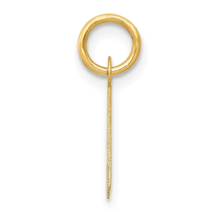 TreasureFineJewelers Charm Necklaces 14k Yellow Gold Small Slanted Block Letter A Initial Charm