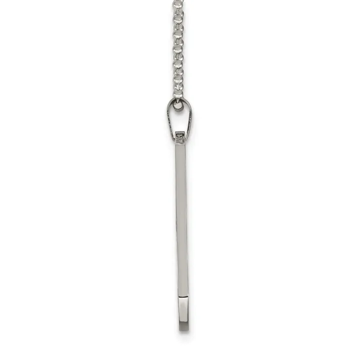 TreasureFineJewelers Chisel Stainless Steel Polished Dog Tag on a 24 inch Ball Chain Necklace Necklaces