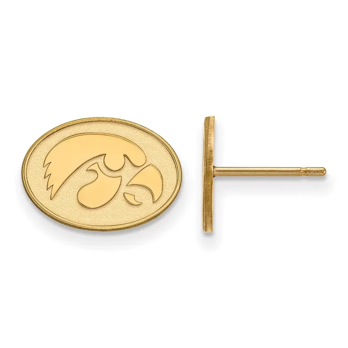 TreasureFineJewelers Earrings 10k Gold University of Iowa Hawk Extra Small Oval Post Earrings TreasureFineJewelers Earrings 10k Gold University of Iowa Hawk Extra Small Oval Post Earrings