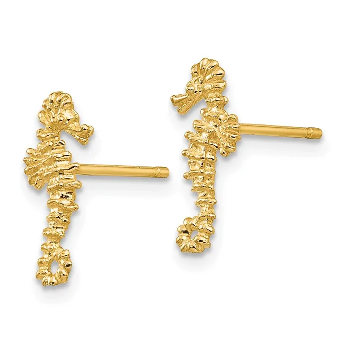 TreasureFineJewelers Earrings 10k Mini Seahorse Post Earrings