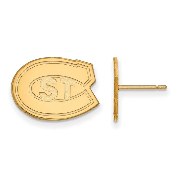 TreasureFineJewelers Earrings 10K Yellow Gold St Cloud State Small Post Earrings TreasureFineJewelers Earrings 10K Yellow Gold St Cloud State Small Post Earrings