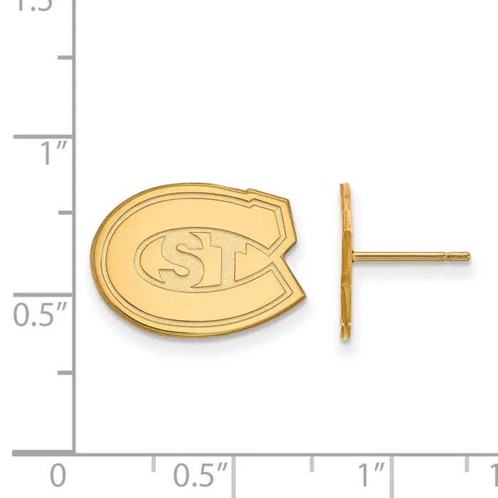 TreasureFineJewelers Earrings 10K Yellow Gold St Cloud State Small Post Earrings