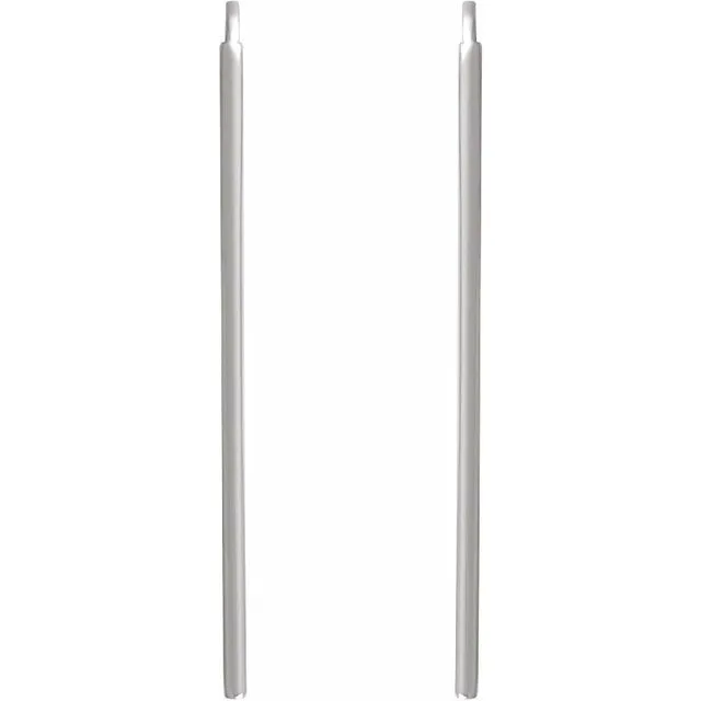 TreasureFineJewelers Earrings 14K White Vertical Bar Earrings