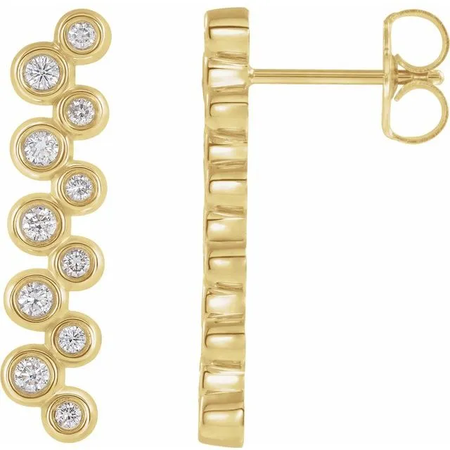 TreasureFineJewelers Earrings 14K Yellow 13 CTW Diamond BezelSet Bar Earrings TreasureFineJewelers Earrings 14K Yellow 13 CTW Diamond BezelSet Bar Earrings