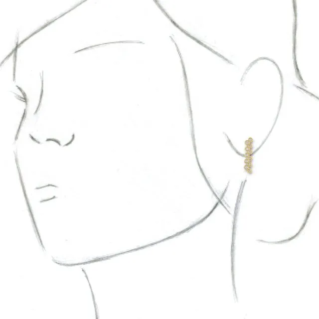 TreasureFineJewelers Earrings 14K Yellow 13 CTW Diamond BezelSet Bar Earrings