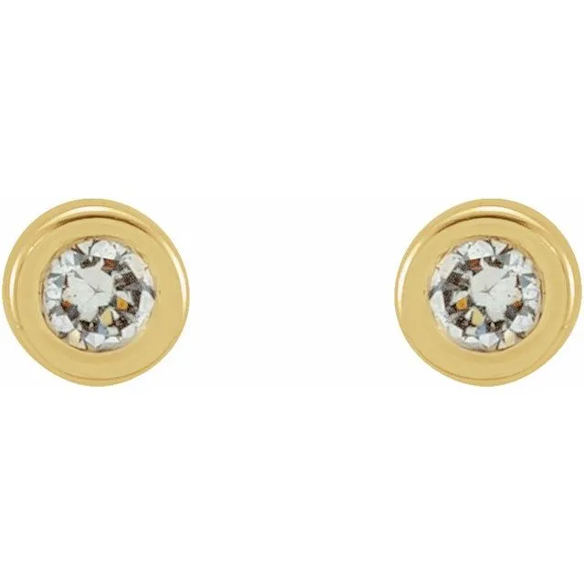 TreasureFineJewelers Earrings 14K Yellow Gold 02 CTW Natural Diamond Micro BezelSet Earrings