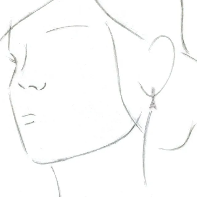 TreasureFineJewelers Earrings Sterling Silver Single Initial A Earring