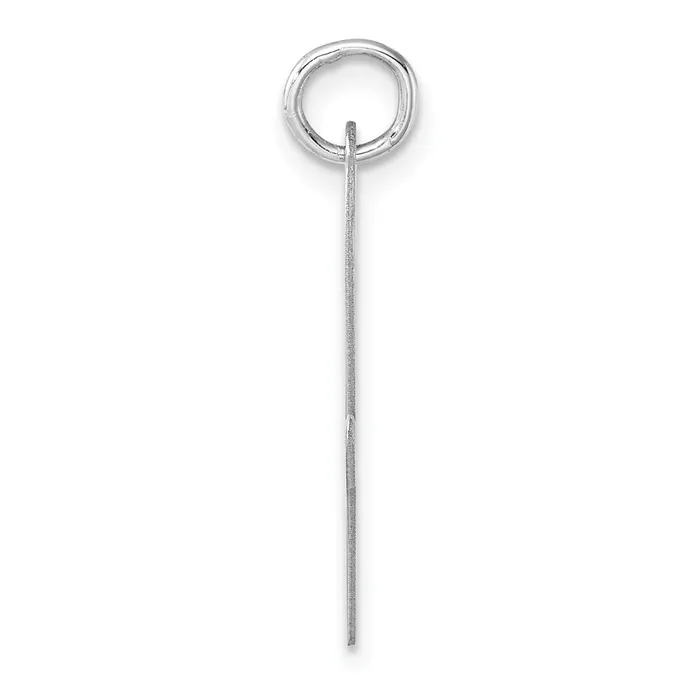 TreasureFineJewelers Large Sterling Silver Rhodiumplated Script Letter V Initial Charm Necklaces