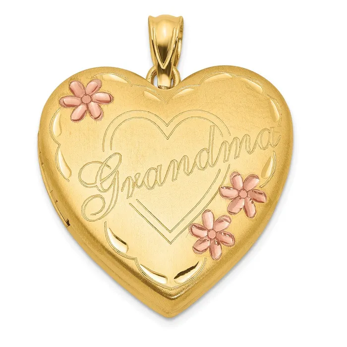 TreasureFineJewelers Necklaces 120 Gold Filled Grandma 23mm Enameled Family Heart Locket TreasureFineJewelers Necklaces 120 Gold Filled Grandma 23mm Enameled Family Heart Locket