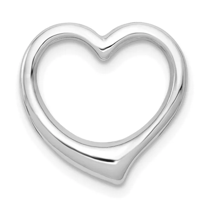 TreasureFineJewelers Necklaces 10K White Gold Polished Heart Chain Slide TreasureFineJewelers Necklaces 10K White Gold Polished Heart Chain Slide
