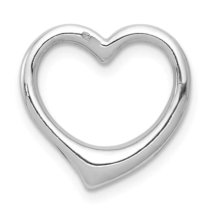 TreasureFineJewelers Necklaces 10K White Gold Polished Heart Chain Slide
