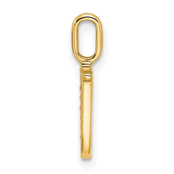 TreasureFineJewelers Necklaces 10k Yellow Gold Diamond Letter U Initial Pendant