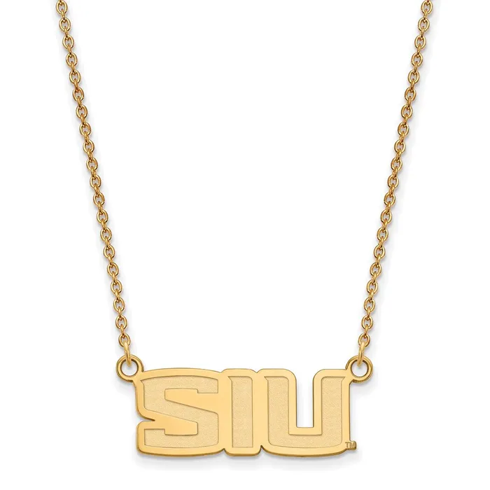 TreasureFineJewelers Necklaces 10K Yellow Gold Southern Illinois University Small Pendant wilth Necklace TreasureFineJewelers Necklaces 10K Yellow Gold Southern Illinois University Small Pendant wilth Necklace