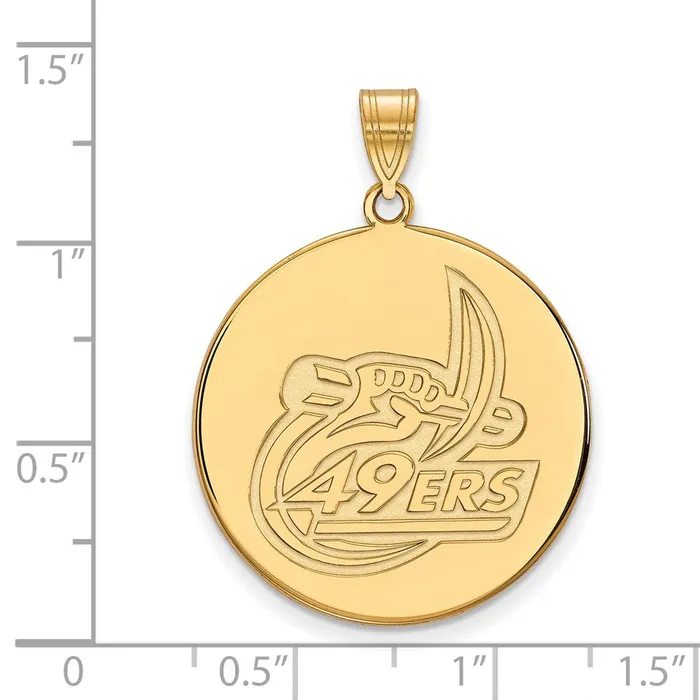 TreasureFineJewelers Necklaces 10K Yellow Gold U of North Carolina at Charlotte XL Disc Pendant