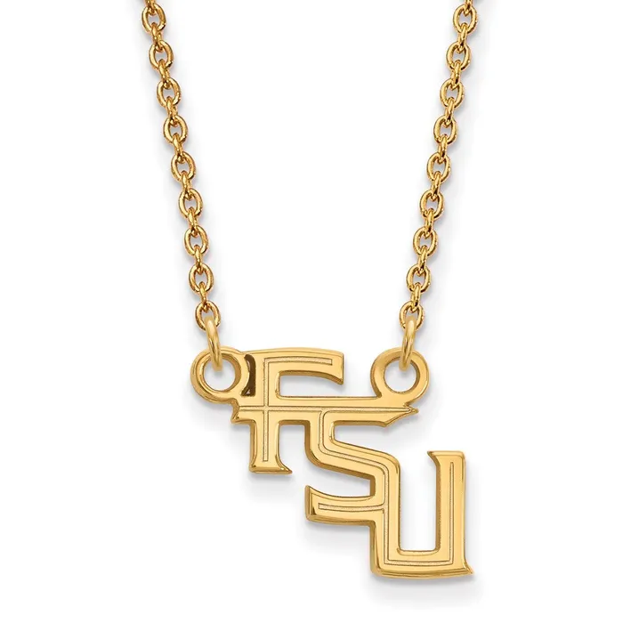 TreasureFineJewelers Necklaces 14k Gold Florida State University FSU Small Pendant 18 inch Necklace TreasureFineJewelers Necklaces 14k Gold Florida State University FSU Small Pendant 18 inch Necklace