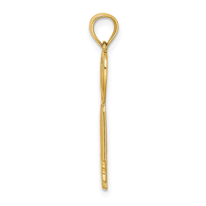 TreasureFineJewelers Necklaces 14K Key wHeart Sweet 16 Pendant