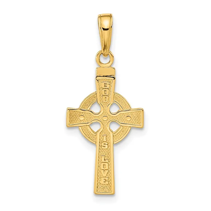 TreasureFineJewelers Necklaces 14k Reversible GOD IS LOVE Celtic Cross Pendant TreasureFineJewelers Necklaces 14k Reversible GOD IS LOVE Celtic Cross Pendant