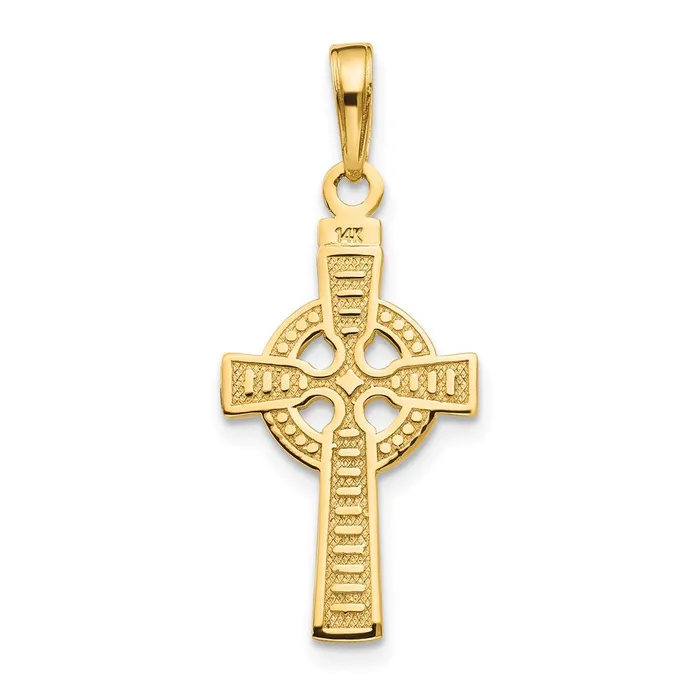 TreasureFineJewelers Necklaces 14k Reversible GOD IS LOVE Celtic Cross Pendant