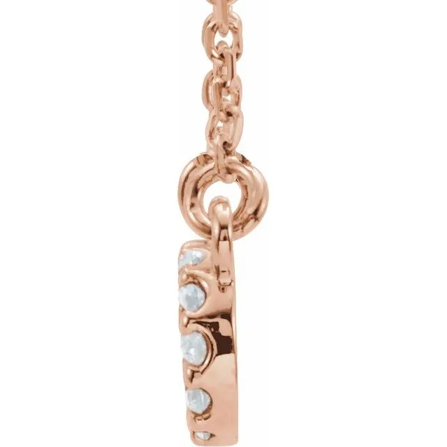 TreasureFineJewelers Necklaces 14K Rose Gold 110 CTW Natural Diamond Infinity 16 12 Necklace