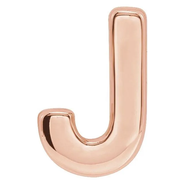 TreasureFineJewelers Necklaces 14K Rose Gold Block Initial J Slide Pendant TreasureFineJewelers Necklaces 14K Rose Gold Block Initial J Slide Pendant