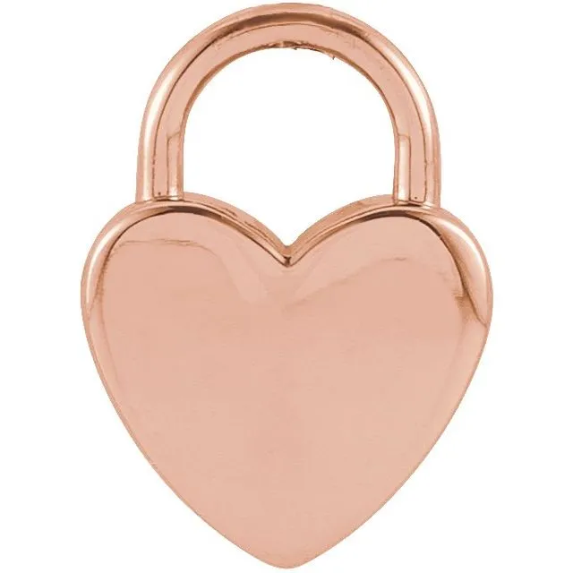TreasureFineJewelers Necklaces 14K Rose Gold Engravable Heart Lock Pendant TreasureFineJewelers Necklaces 14K Rose Gold Engravable Heart Lock Pendant
