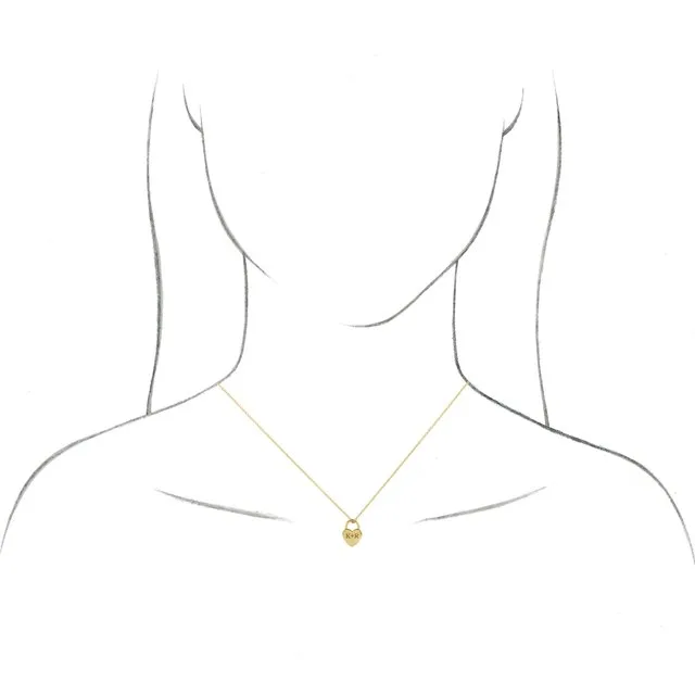 TreasureFineJewelers Necklaces 14K Rose Gold Engravable Heart Lock Pendant