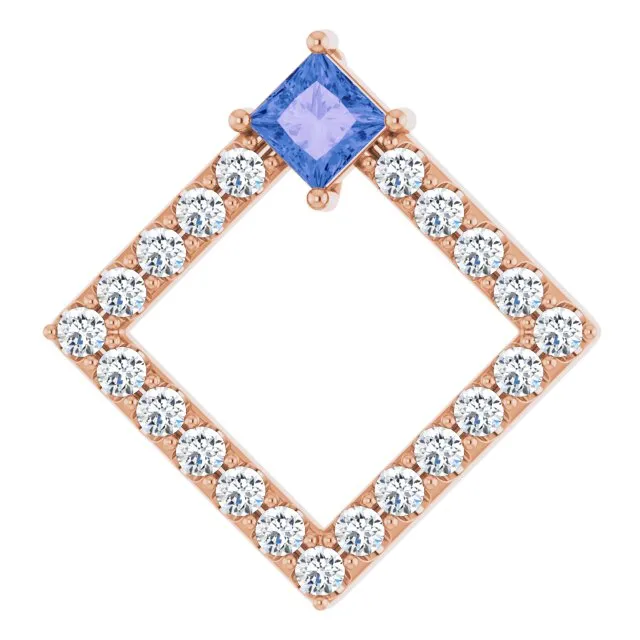 TreasureFineJewelers Necklaces 14K Rose Tanzanite 38 CTW Diamond Pendant TreasureFineJewelers Necklaces 14K Rose Tanzanite 38 CTW Diamond Pendant