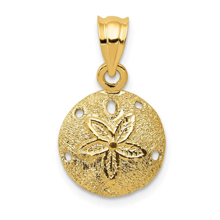 TreasureFineJewelers Necklaces 14k Solid Polished LaserCut Sand Dollar Pendant TreasureFineJewelers Necklaces 14k Solid Polished LaserCut Sand Dollar Pendant