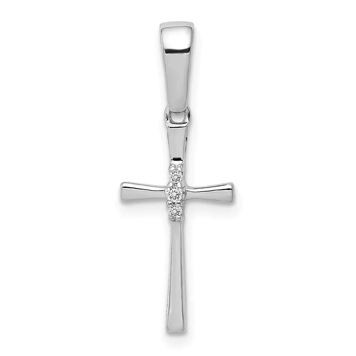 TreasureFineJewelers Necklaces 14k White Gold 02ct Diamond Cross Pendant TreasureFineJewelers Necklaces 14k White Gold 02ct Diamond Cross Pendant