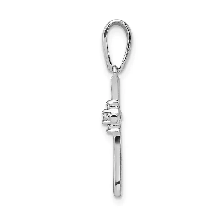 TreasureFineJewelers Necklaces 14k White Gold 02ct Diamond Cross Pendant